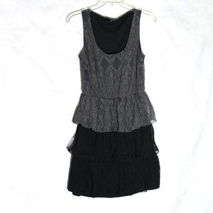 My Michelle Black & Grey Lace Dress (Size: L)